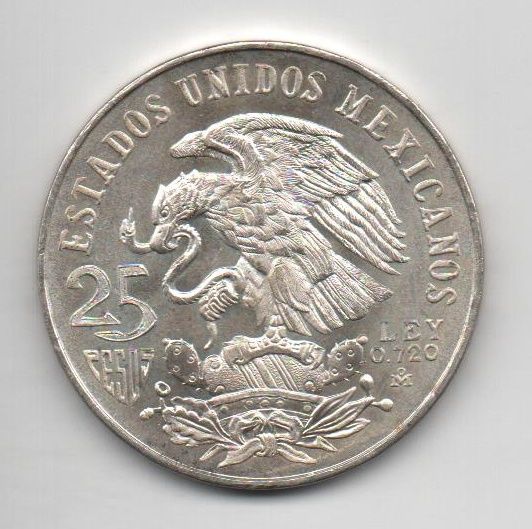 MEXICO DEL AÑO 1968 DE 25 PESOS